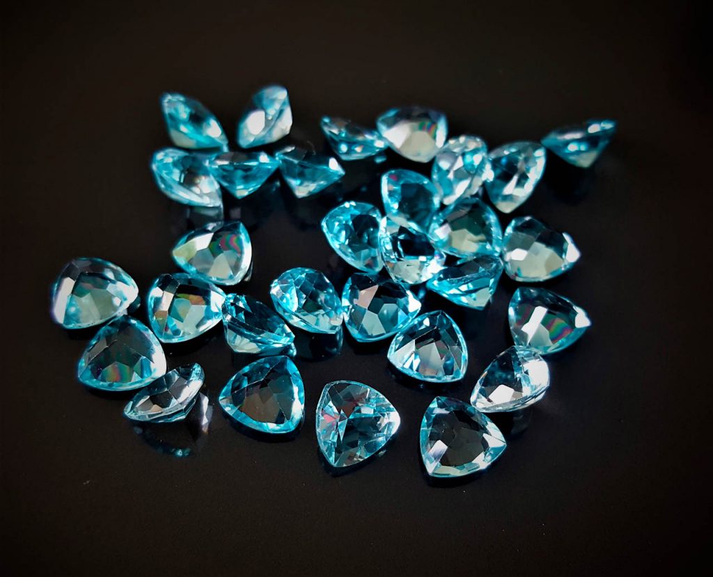 Blue Topaz 10 Pcs LOT Loose Genuine Gemstones 9x9 Mm Natural Blue Topaz