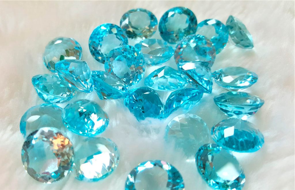 Eliz Pcs Lot Loose Blue Topaz Genuine Large Mm Natural Blue Topaz