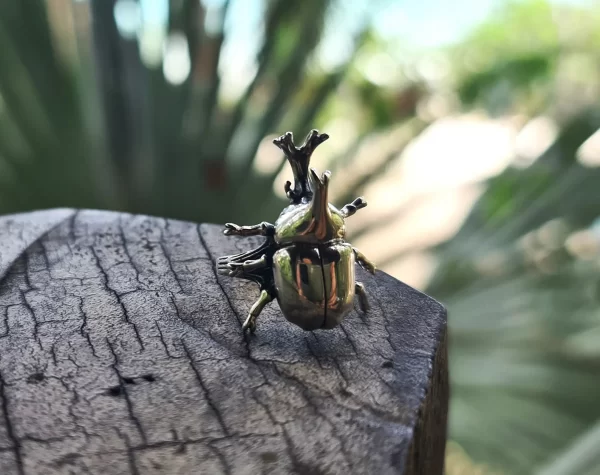 Rhinoceros beetle STERLING SILVER 925 Insect Ring Stag Beetle Symbol of metamorphosis