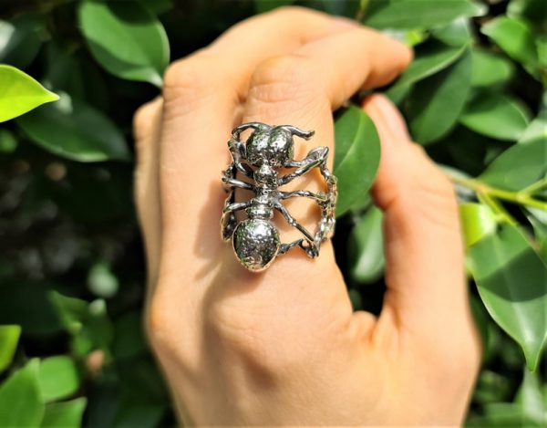 Ant Ring STERLING SILVER 925 Red Army Ant Insect Ring Entomology Jewlery