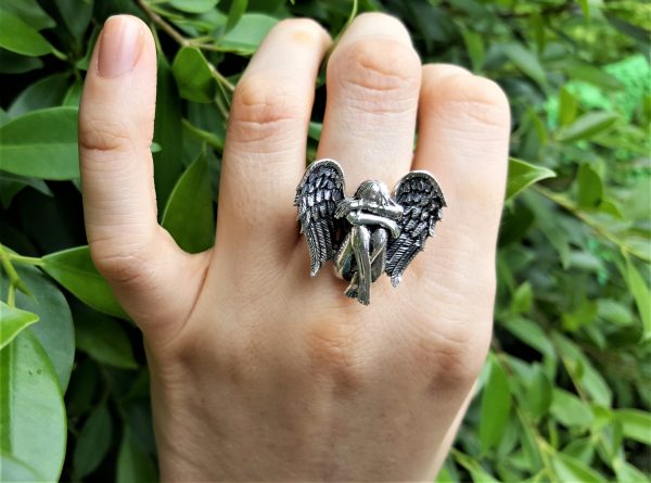 Angel Ring Fairy Elf Butterfly Angel Wings STERLING SILVER 925 Exclusive Gift Silver Talisman