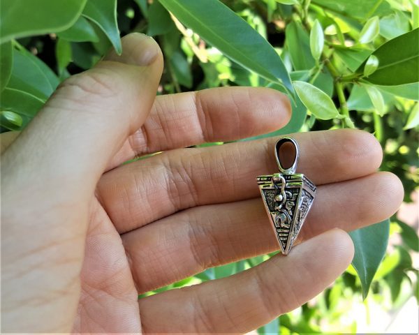 Egyptian Pyramid Locket Pendant STERLING SILVER 925 Anubis Great Sphinx Sacred Egyptian Talisman Ancient Egypt