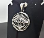 All Seeing Eye PENDANT STERLING SILVER 925 Ancient Symbol Eye Of Providence Talisman Amulet