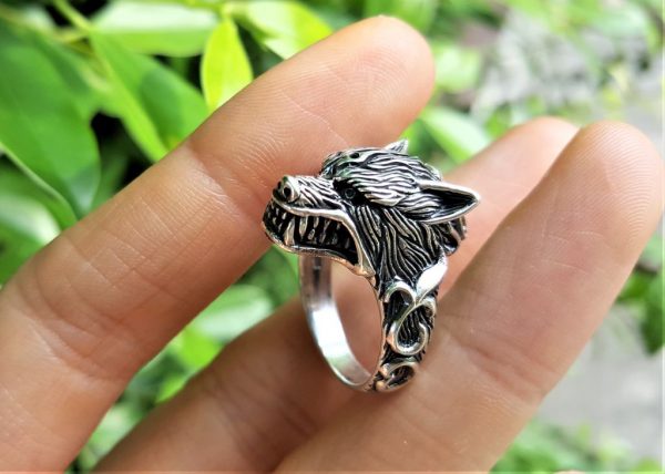 Wolf Ring 925 Sterling Silver