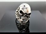 Skull Ring 925 Sterling Silver Skull with Bullet Cigar Biker Rocker Gothic Punk Gift