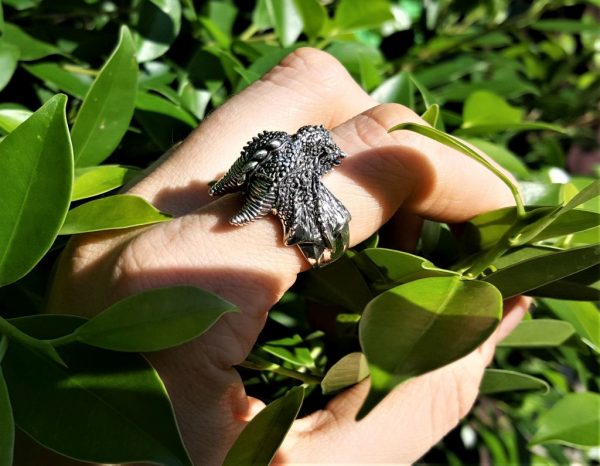 Celtic Dragon Ring Sterling Silver 925 Draco Mythological Creature Dragon Heart Game of Thrones Exclusive design