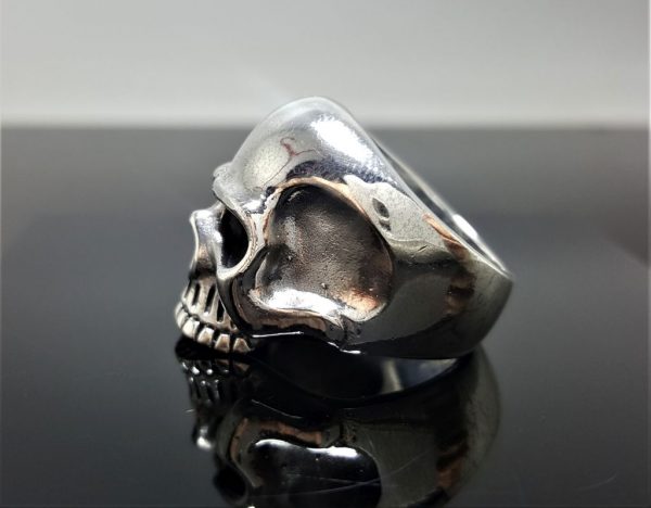 SKULL Ring Sterling Silver 925 Half Jaw Skull Biker Rocker Punk Goth Brutal Exclusive Design