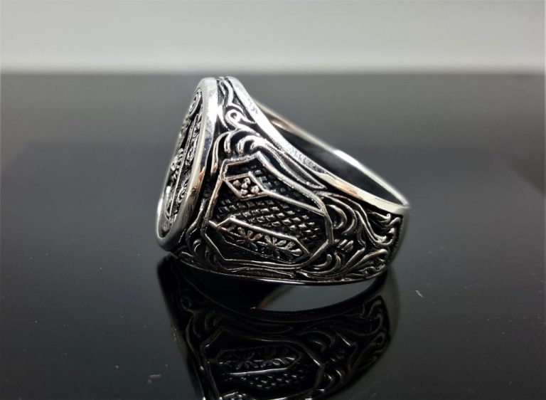 Masonic Ring 925 Sterling Silver Square & Compass Double-Headed Eagle ...