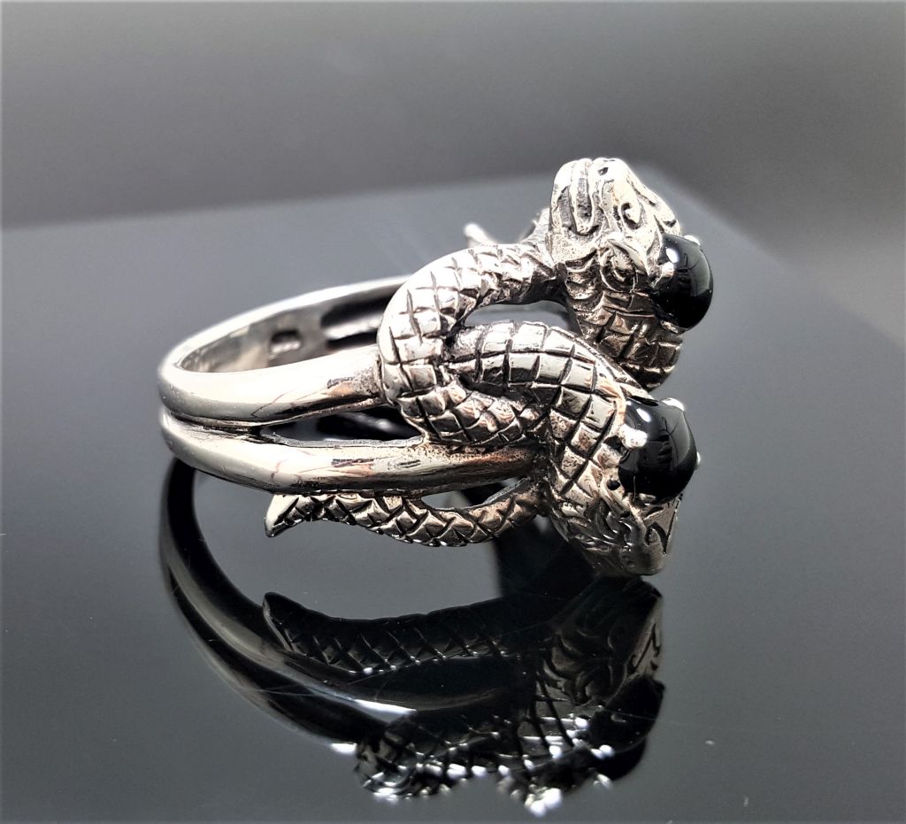 SOLID 925 STERLING SILVER MENS JEWELRY SUBLIM RED RUBY SNAKE MEN'S RIN –  Stamboul Jewelry