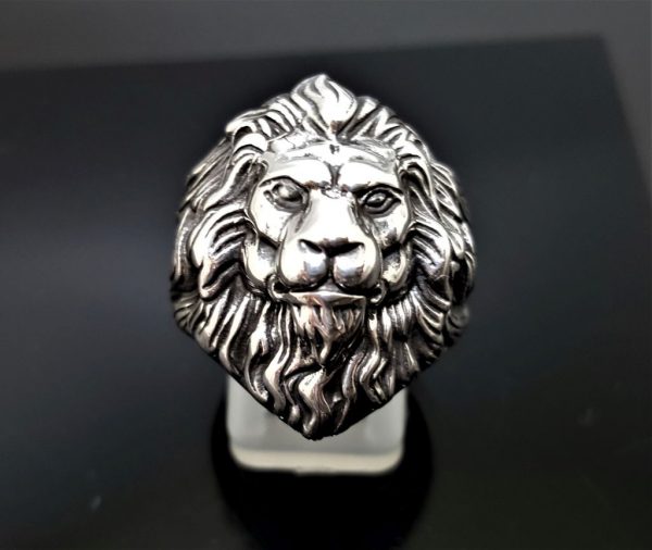 Lion Ring 925 STERLING SILVER Massive LION Head Royal Power Leo Lion King Exclusive Gift Talisman