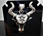Silver Ram Head Pentagram Pendant