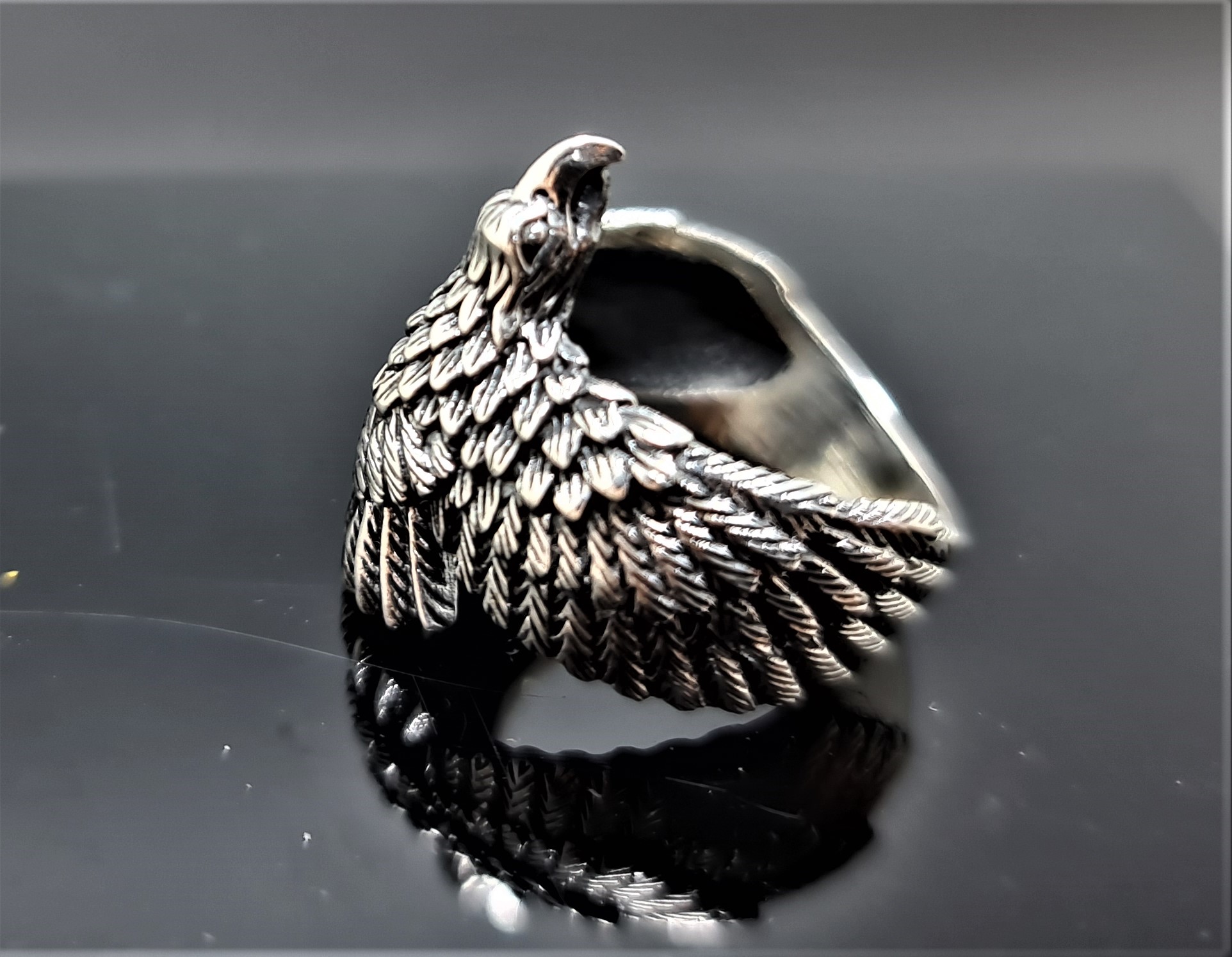 Amazon.com: QUSIIOSLK Men's Vintage 925 Sterling Silver Open Eagle Ring  Unique Neutral Silver Eagle Knight Ring Gothic Punk Style Men and Women Ring  Animal Eagle Jewelry Gift for Veterans Men Boys :