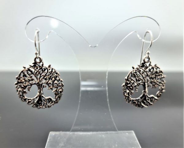 Tree of Life Earrings 925 Sterling Silver Sacred Celtic Tree Symbol Energy Balance Universe Powers of Mother Earth Norse mythology