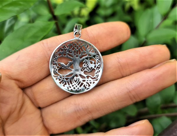 Tree of Life Pendant STERLING SILVER 925 Odin Horse Norse Symbol Universe Talisman Nordic Viking Sacred Amulet