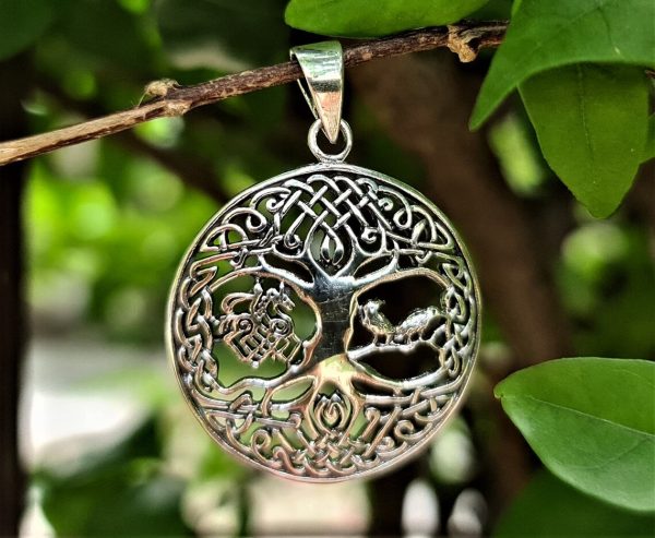 Tree of Life Pendant STERLING SILVER 925 Odin Horse Norse Symbol Universe Talisman Nordic Viking Sacred Amulet