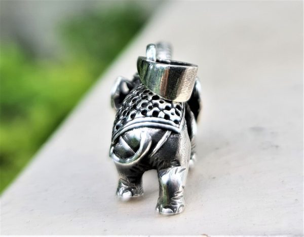 Elephant Pendant STERLING SILVER 925 Animal Africa Good Luck Solid Silver Exclusive Design Gift 9 gr