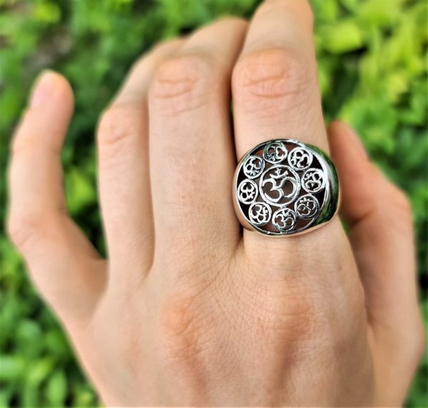 Om Ring 925 STERLING SILVER 925 AUM Om Talisman Protective Amulet Sacred Symbol