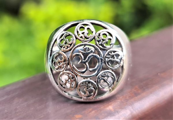 Om Ring 925 STERLING SILVER 925 AUM Om Talisman Protective Amulet Sacred Symbol