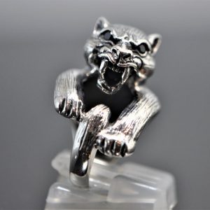 Panther Ring STERLING SILVER 925 Big Cat Jaguar Panther Totem Talisman Cat Animal Protective Amulet