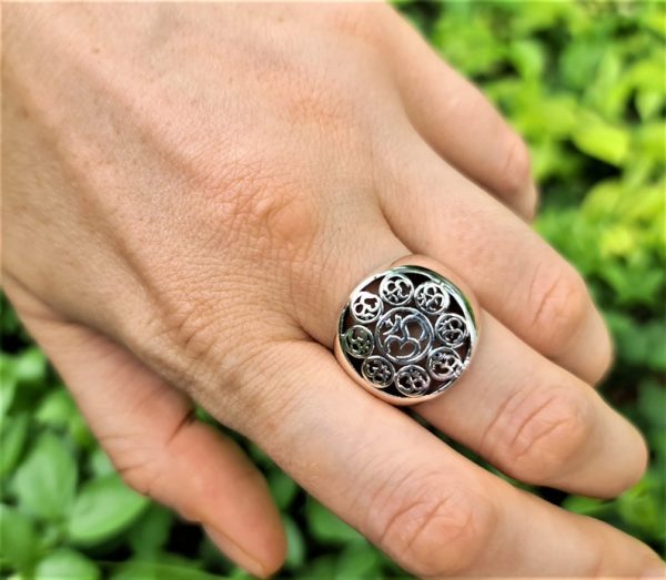 Om Ring 925 STERLING SILVER 925 AUM Om Talisman Protective Amulet Sacred Symbol