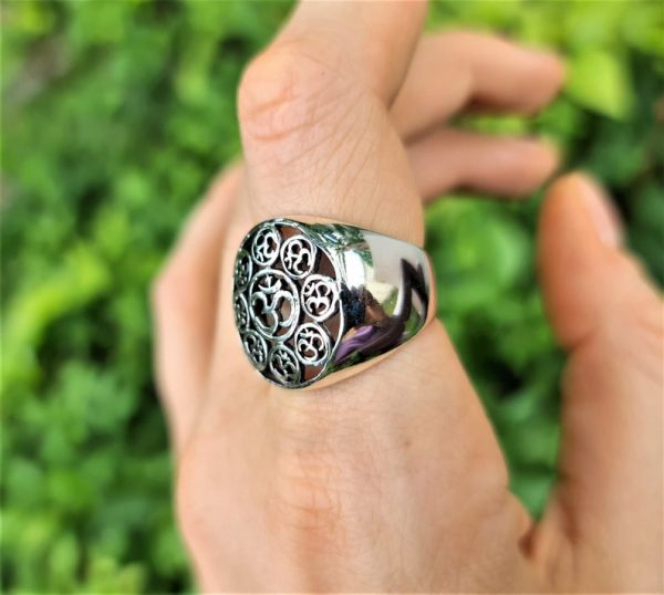 Om Ring 925 STERLING SILVER 925 AUM Om Talisman Protective Amulet Sacred Symbol