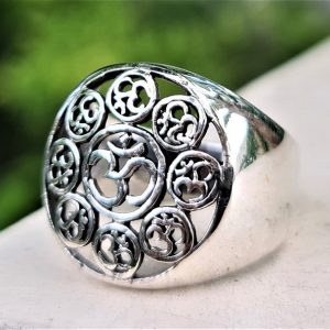 Om Ring 925 STERLING SILVER 925 AUM Om Talisman Protective Amulet Sacred Symbol