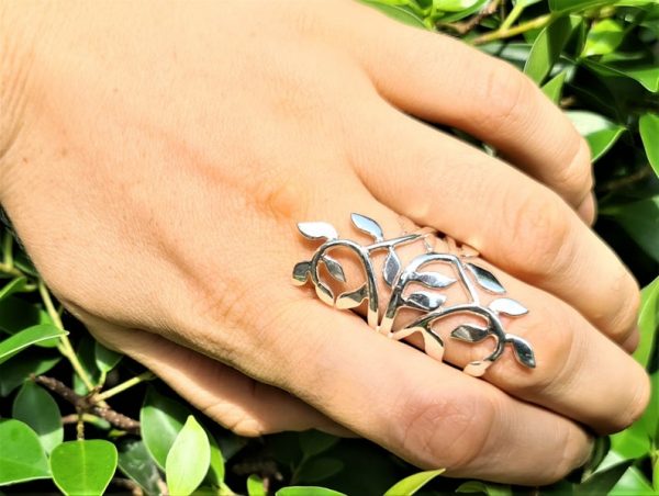 Long Knuckle Branch Ring 925 Sterling Silver