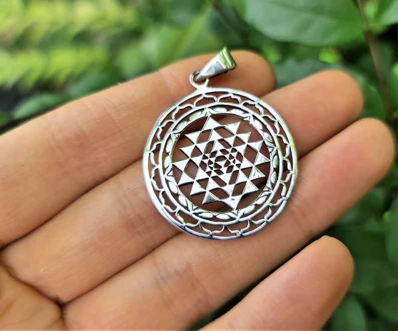 Sri Yantra necklace Sacred geometry necklace. jewelry Meditation