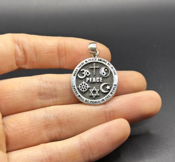 Sacred Symbols Pendant 925 Sterling Silver Spiritual Talisman - Image 8