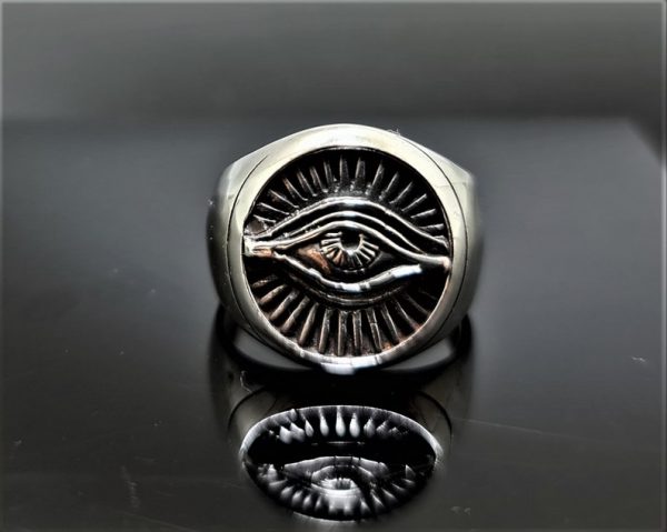 All Seeing Eye Ring STERLING SILVER 925 Eye of Providence Amulet Ancient Symbol
