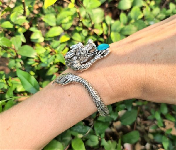 Dragon Bracelet with Turquoise 925 Sterling Silver
