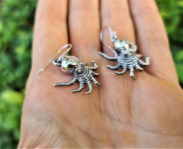 Silver Octopus Earrings