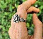 Rose Flower Ring 925 Sterling Silver