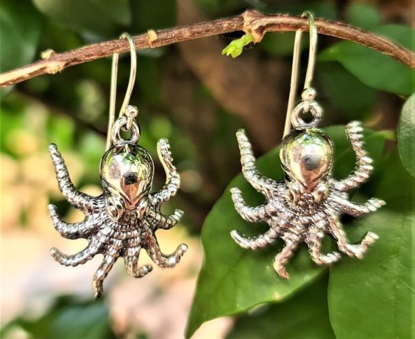 Silver Octopus Earrings