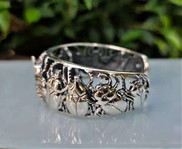 Silver Beetle Bracelet Entomology Cuff Insect - Image 3