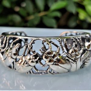 Silver Beetle Bracelet Entomology Cuff Insect