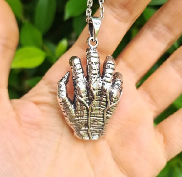 Witch Hand with Eye Pendant 925 STERLING SILVER