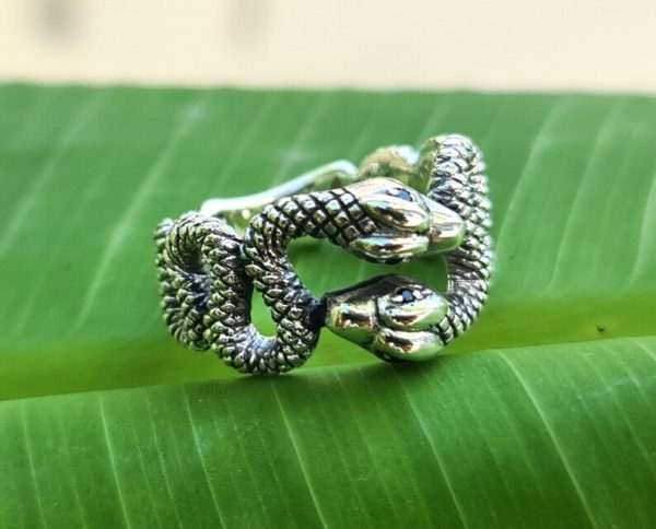 Double Snake Ring 925 STERLING SILVER