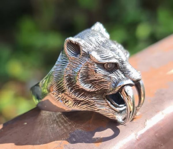 Saber-Toothed Tiger Ring 925 STERLING SILVER
