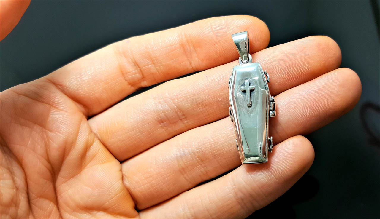 Details about   925 sterling Silver Gothic PUNK  hand pendant charm jewelry S4878 