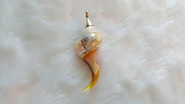Eliz Sterling Silver 925 Pendant Natural Ocean Shell Swirl gift Talisman Amulet Nautilus