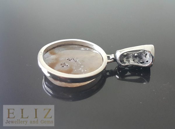 Natural Druzy Quartz Geode Sterling Silver 925 Pendant Unique Handmade design