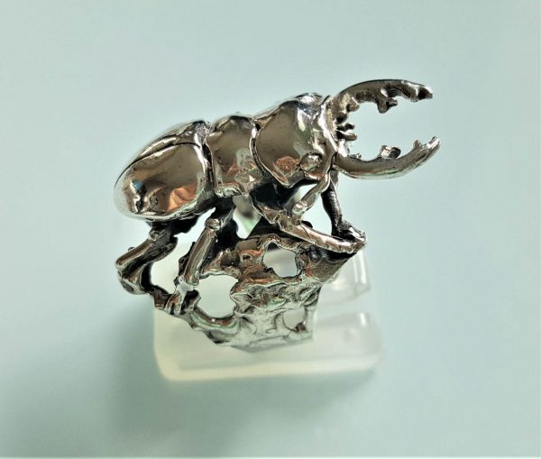 STERLING SILVER 925 Insect Stag Beetle Ring Symbol of metamorphosis Handmade Excluisve Design Hercules beetles