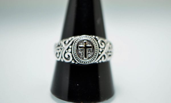 925 Sterling Silver Cross Ring Holy Cross Signet Christian Amulet