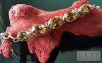 Genuine CITRINE Sterling Silver 925 Bracelet Natural Gemstone Power of SUN Stone of Succes 8.5 inches Adjustable