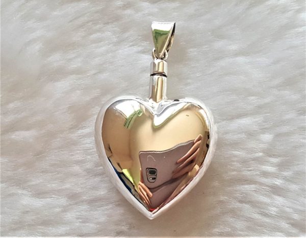 Eliz Sterling Silver .925 Pendant Water Tight Perfume/Essential Oil 3D Heart Locket/Pendant