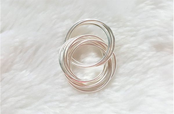 Eliz 925 Sterling Silver Stackable Set Of 10 Rings Meditation Antistress