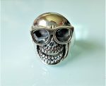 Eliz Sterling Silver 925 Skull in Shades Too Cool Ring Biker Punk Rock Goth Exclusive Design 20.5
