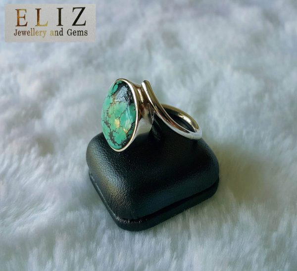925 Sterling Silver Turquoise Ring Size 8