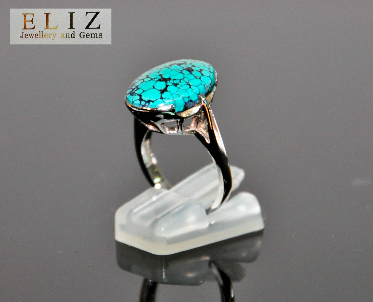 925 Sterling Silver Turquoise Ring Size 7 - ELIZ Jewelry and Gems